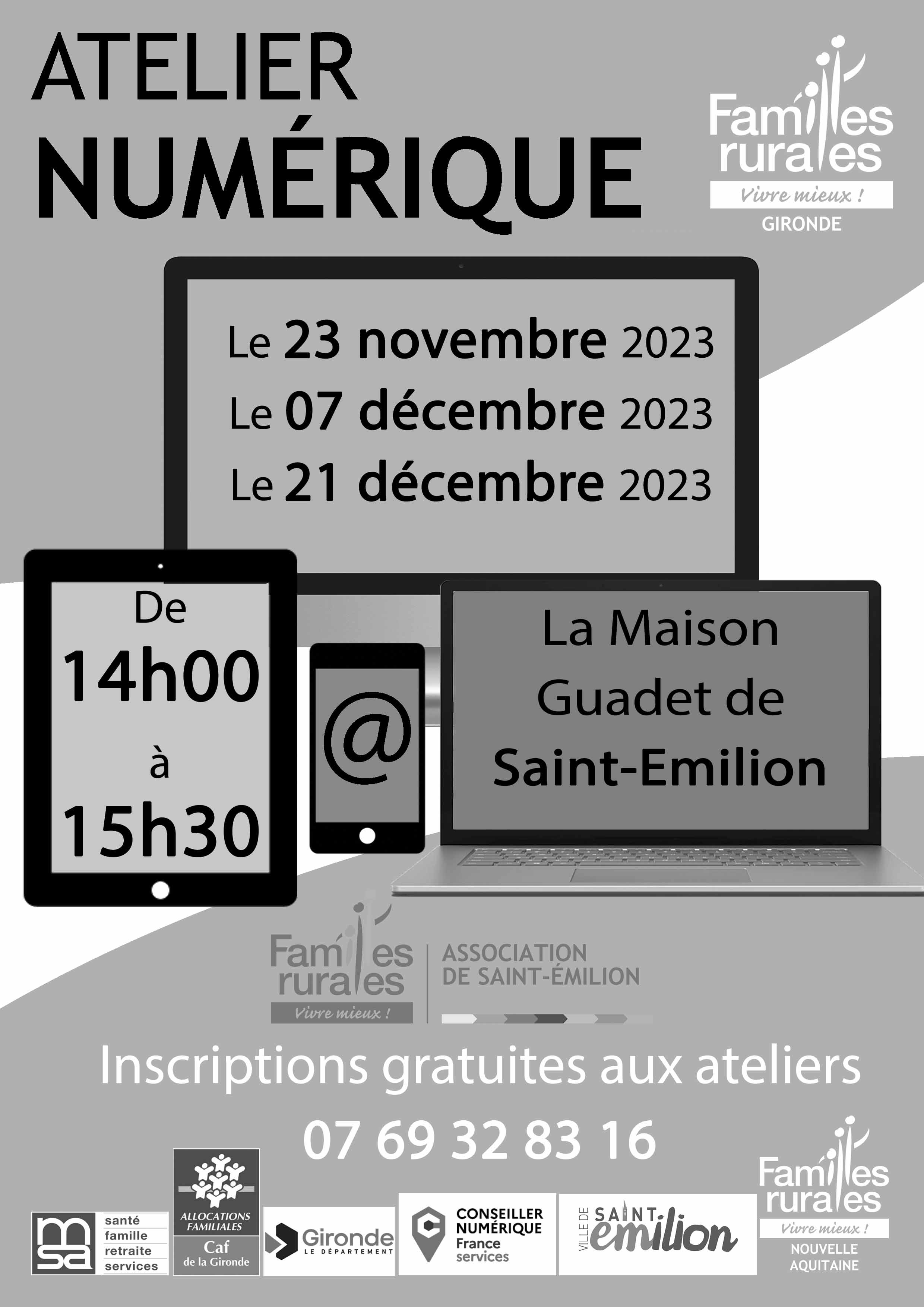Dates Atelier Numérique Novembre et Decembre 23 copie